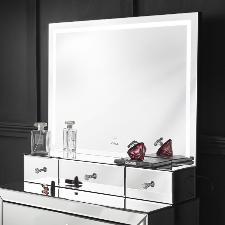 Led dresser store mirror